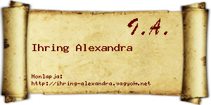 Ihring Alexandra névjegykártya
