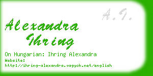 alexandra ihring business card